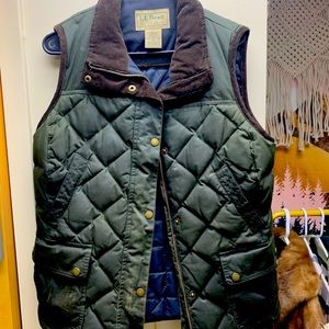 L.L. Bean Vintage Green/Brown Vest Medium